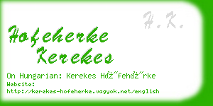 hofeherke kerekes business card